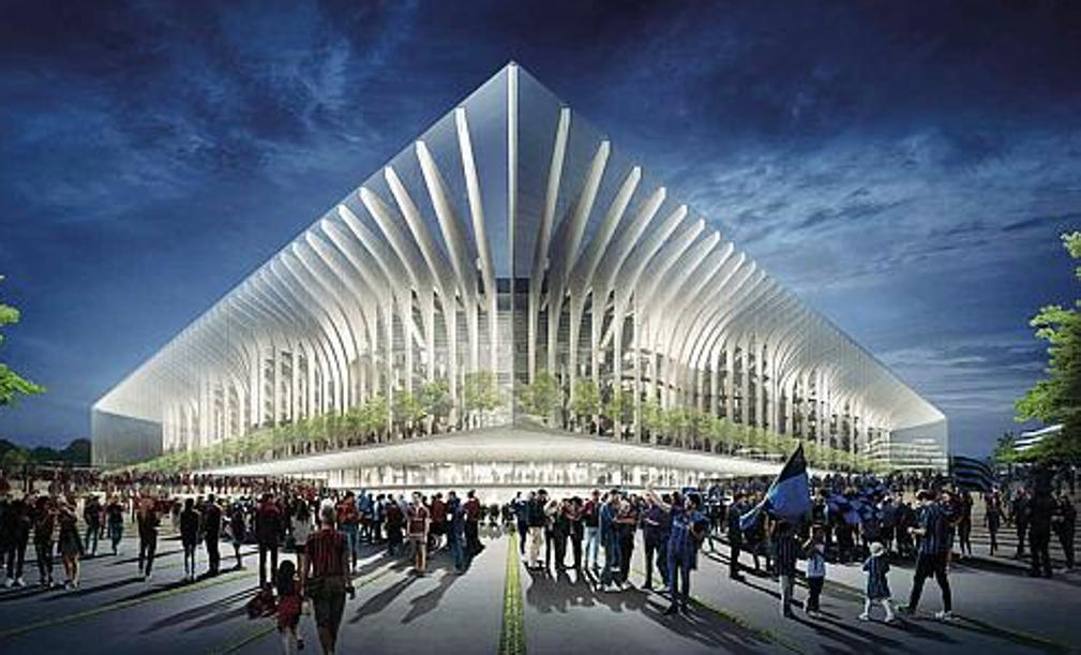 Un rendering della Cattedrale: il nuovo stadio di Inter e Milan sarà così  